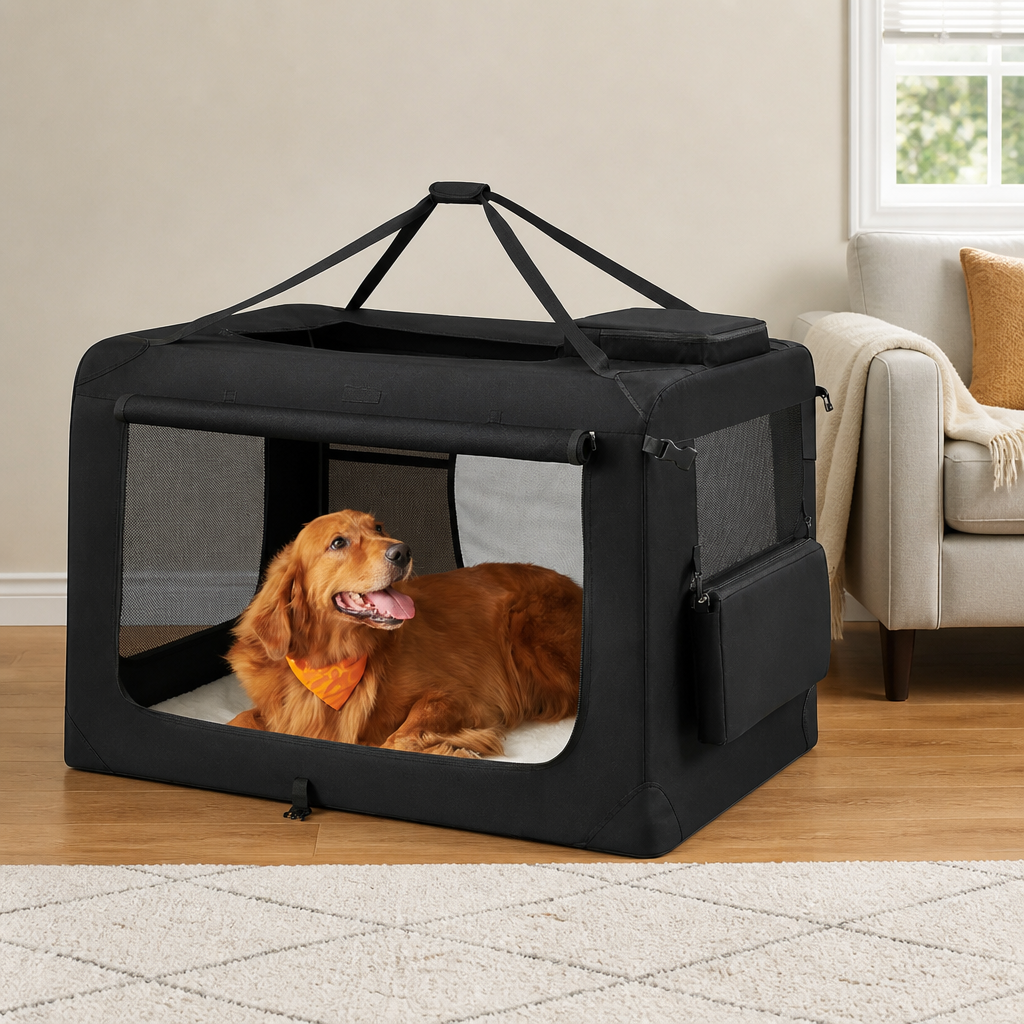 Ortekor Steel Frame Foldable Travel Dog Crate (Removable Mat)