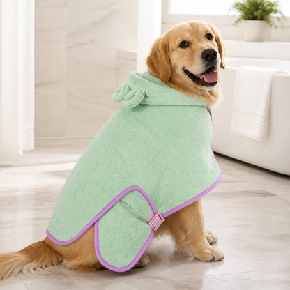 Ortekor Super-Absorbent Microfiber Hooded Dog Bathrobe