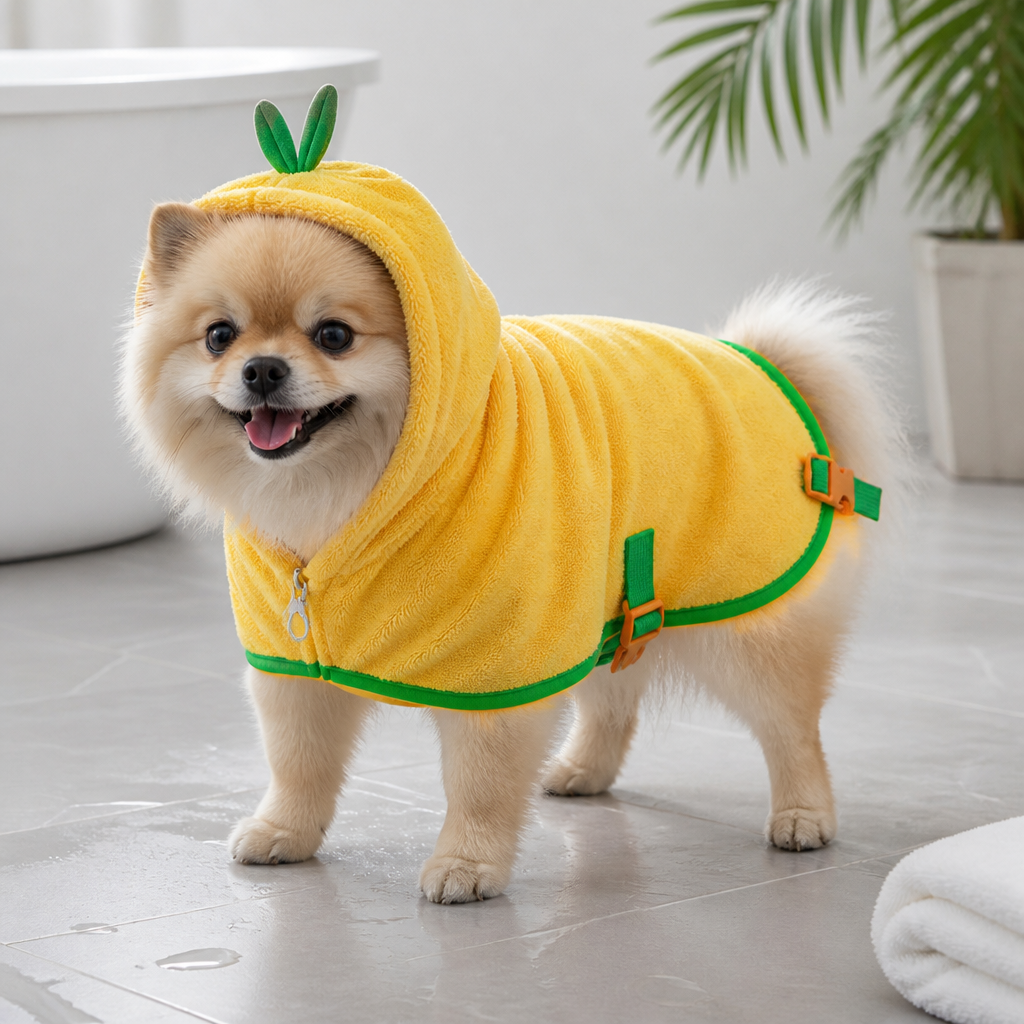 Ortekor Super-Absorbent Microfiber Hooded Dog Bathrobe