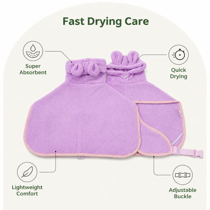 Ortekor Super-Absorbent Microfiber Hooded Dog Bathrobe