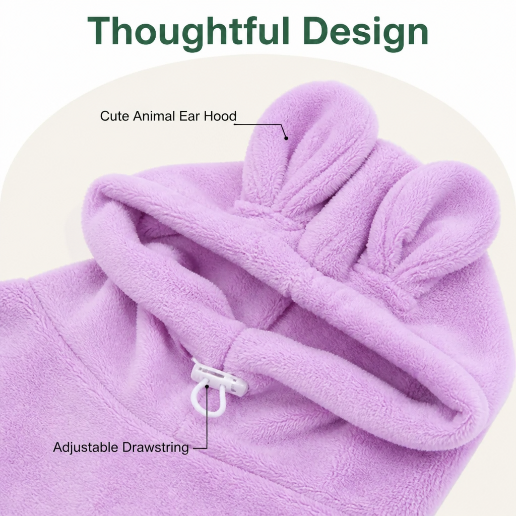 Ortekor Super-Absorbent Microfiber Hooded Dog Bathrobe