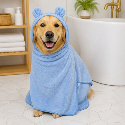 Ortekor Super-Absorbent Microfiber Hooded Dog Bathrobe
