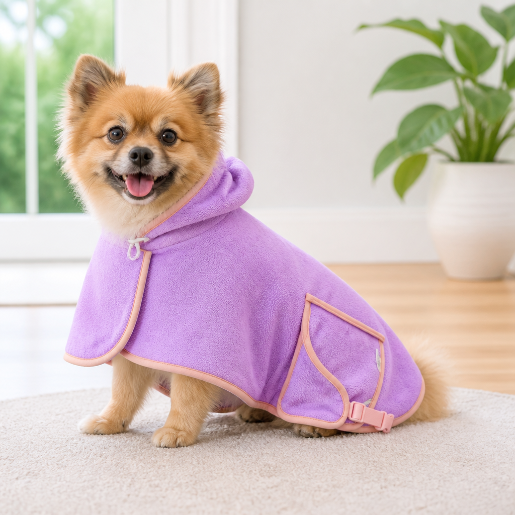 Ortekor Super-Absorbent Microfiber Hooded Dog Bathrobe