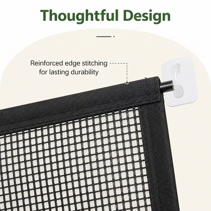 Ortekor Tear-Resistant Nylon Mesh Dog Gate (Adhesive Hooks)