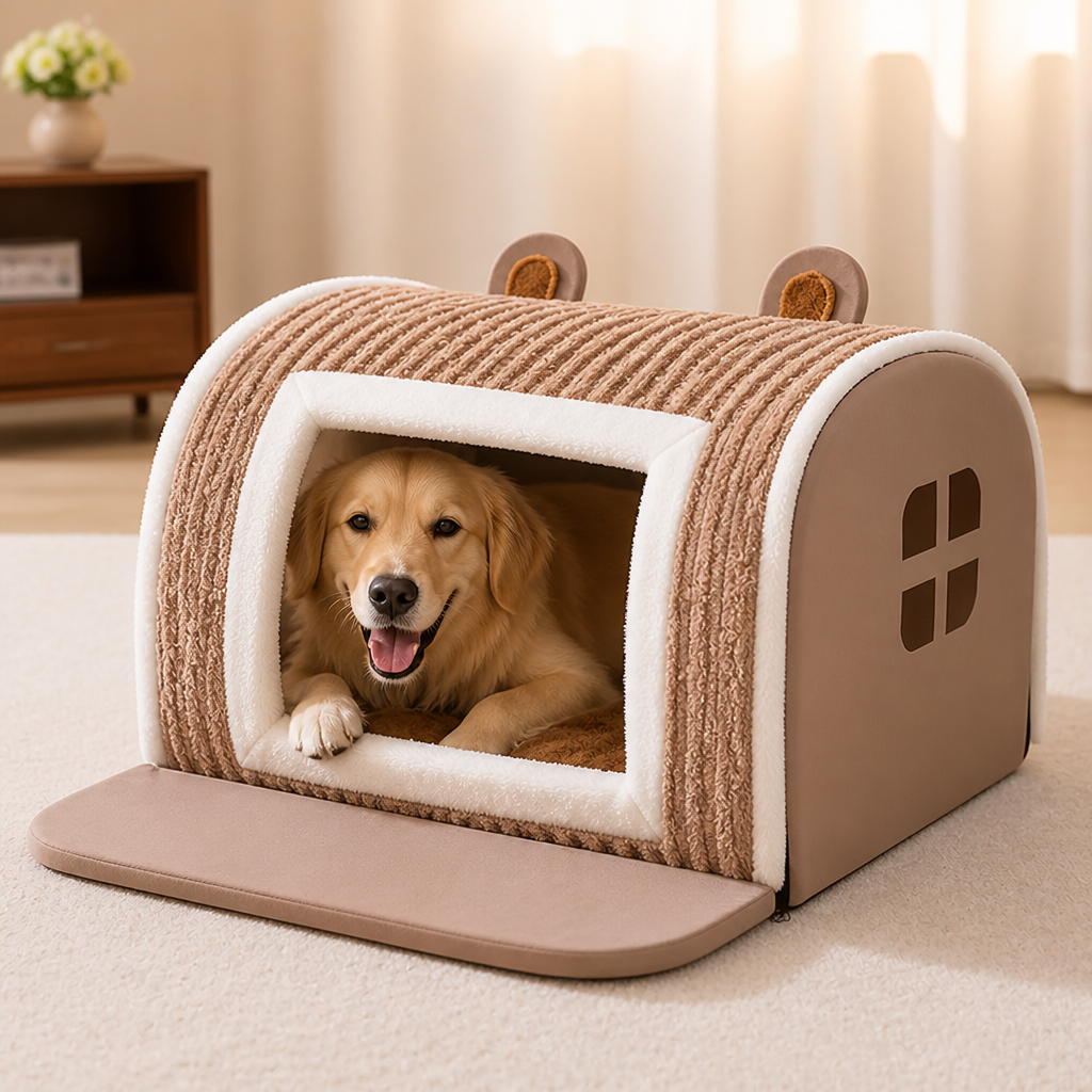 Ortekor Thermal Plush Cotton Enclosed Dog Bed