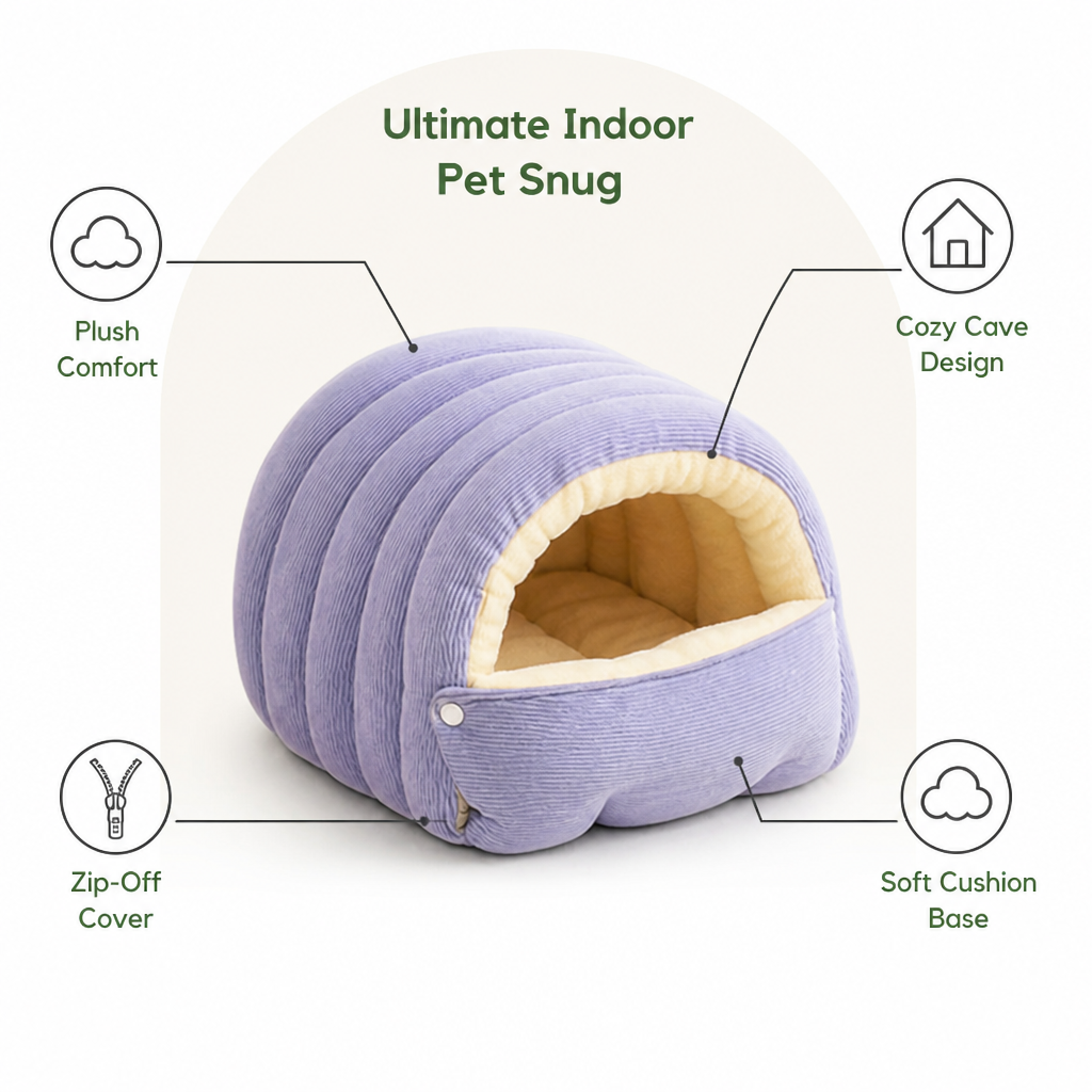 Ortekor Thick Plush & Detachable Cat Cave Bed