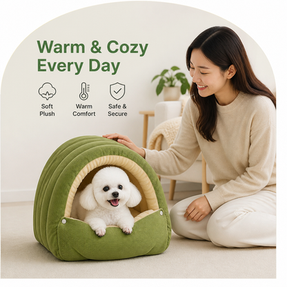 Ortekor Thick Plush & Detachable Cat Cave Bed