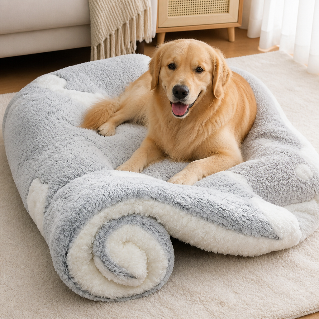Ortekor Thick Plush Flannel & Non-Slip Dog Bed