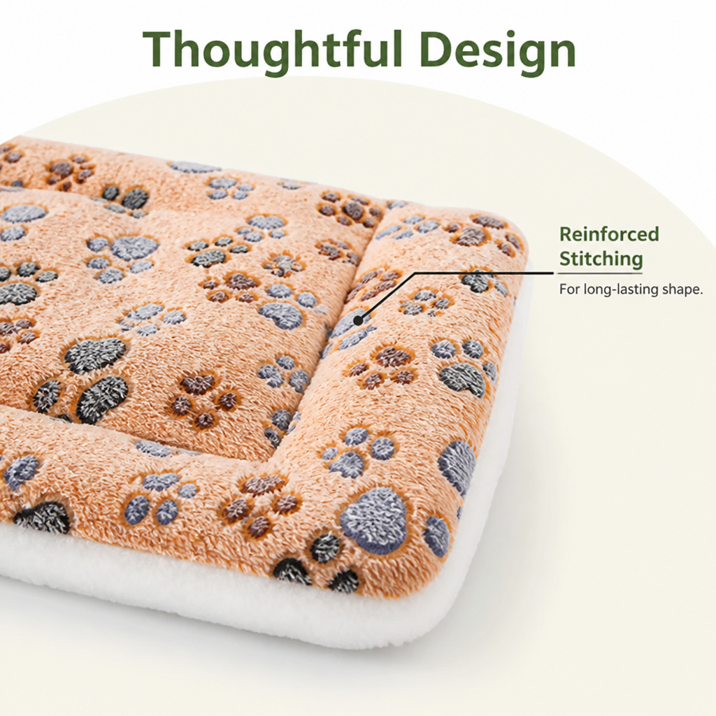 Ortekor Thick Plush Flannel & Non-Slip Dog Bed