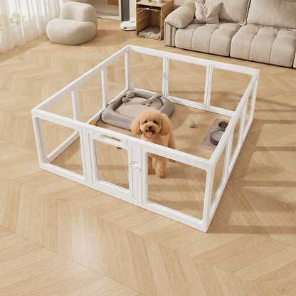 Ortekor Transparent Acrylic & Washable Dog Playpen (Buckle-Connect)