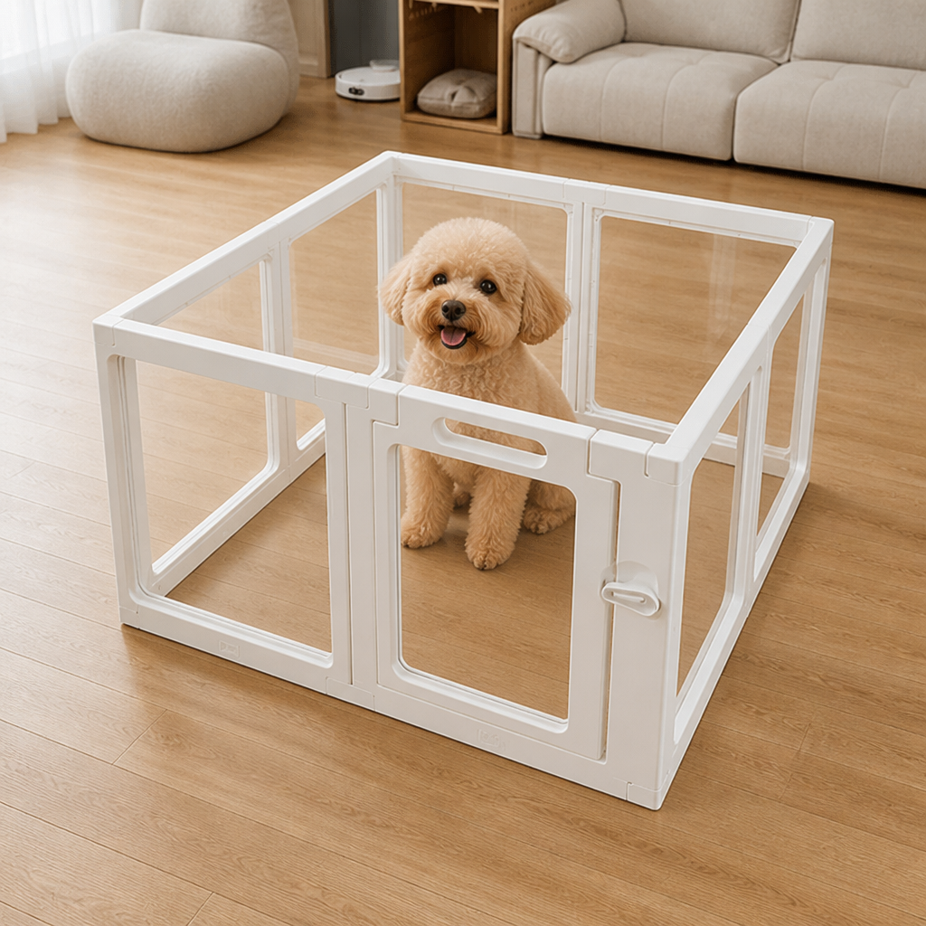 Ortekor Transparent Acrylic & Washable Dog Playpen (Buckle-Connect)