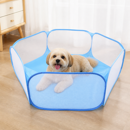 Ortekor Transparent Foldable Pet Playpen (Chemical-Free Cotton)