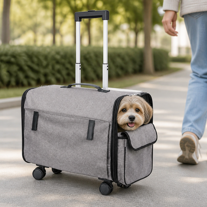 Ortekor Universal Wheels & Oxford Fabric Pet Stroller (33 lb Capacity)