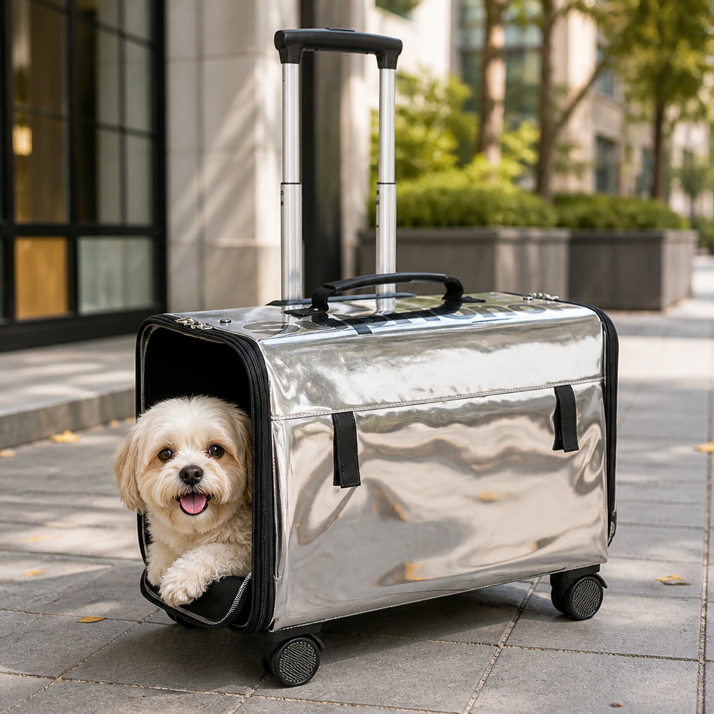 Ortekor Universal Wheels & Oxford Fabric Pet Stroller (33 lb Capacity)