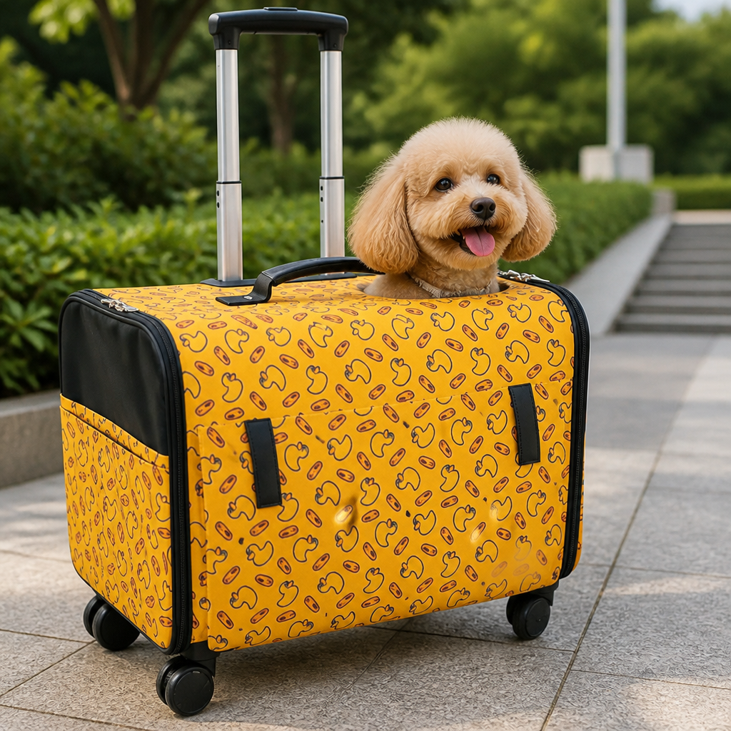 Ortekor Universal Wheels & Oxford Fabric Pet Stroller (33 lb Capacity)