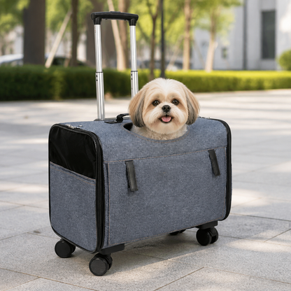 Ortekor Universal Wheels & Oxford Fabric Pet Stroller (33 lb Capacity)