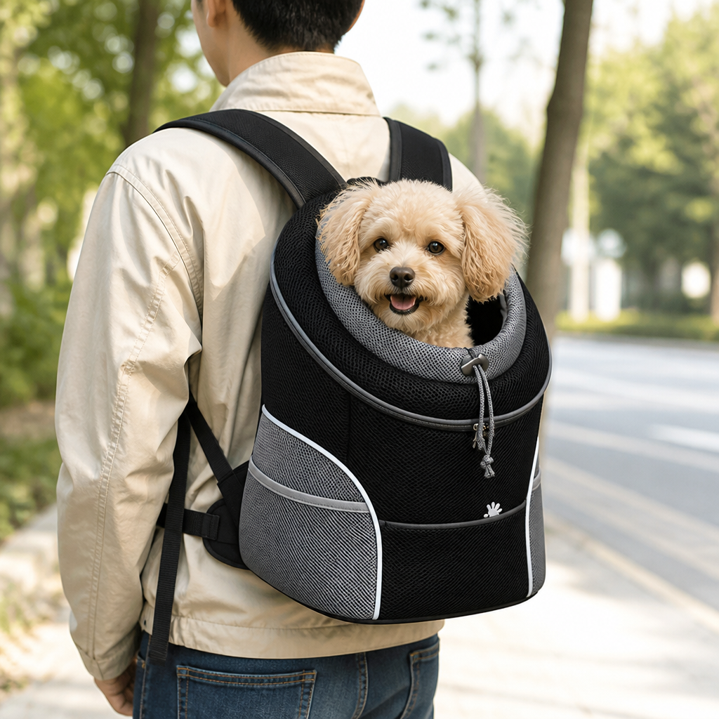 Ortekor Ventilated Mesh & Harness-Like Zipper Pet Backpack