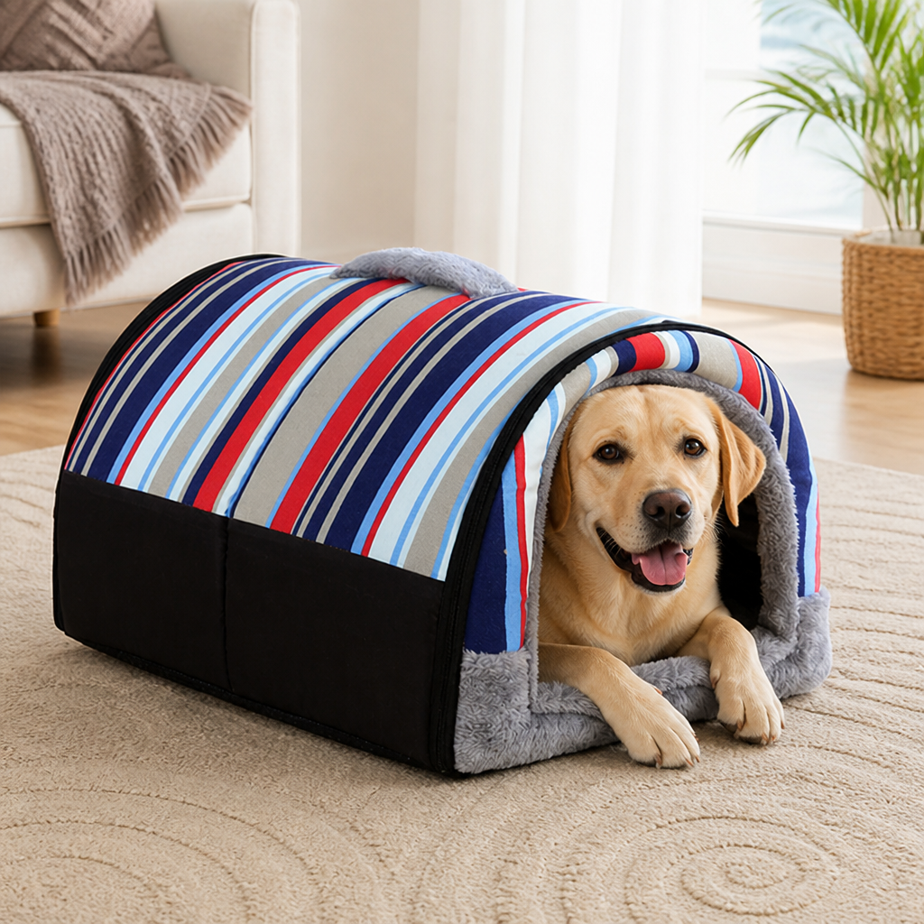Ortekor Warm & Washable Plush Cave Dog Bed