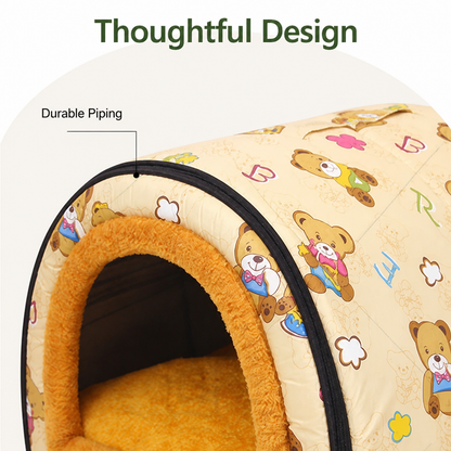 Ortekor Warm & Washable Plush Cave Dog Bed