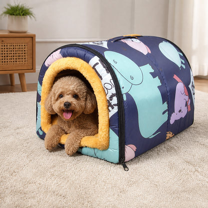 Ortekor Warm & Washable Plush Cave Dog Bed