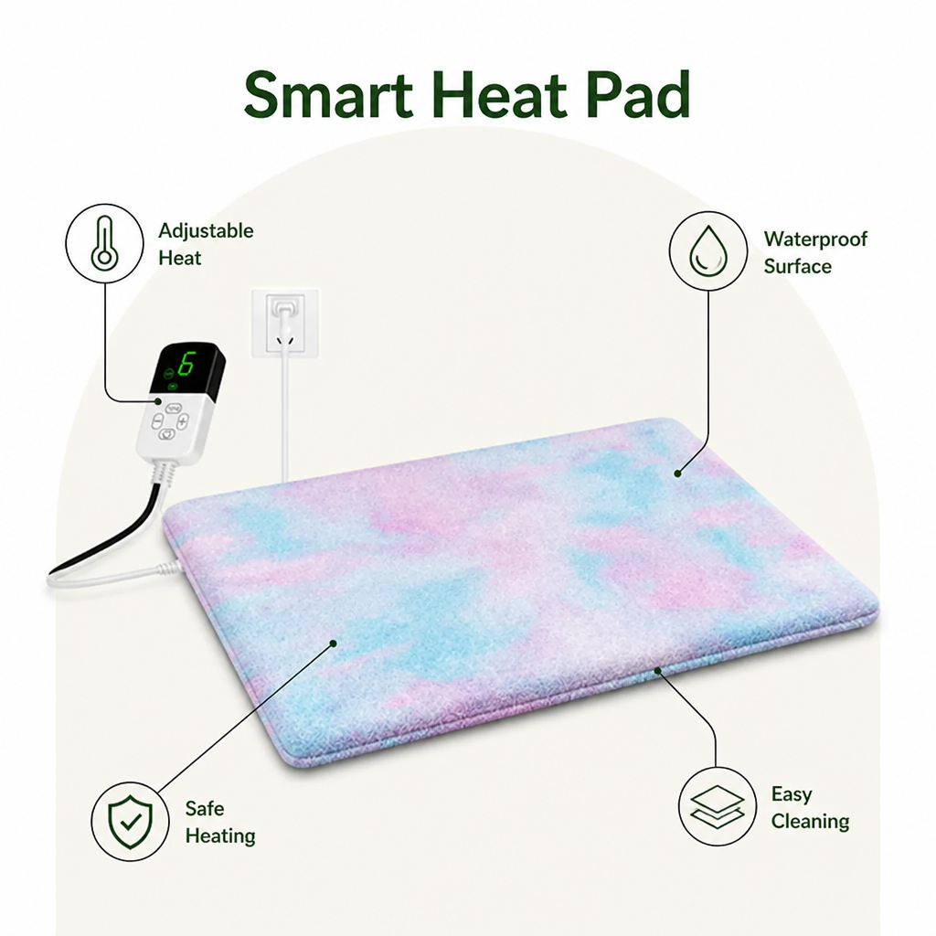 Ortekor Waterproof Electric Pet Heating Pad (Adjustable Temperature)