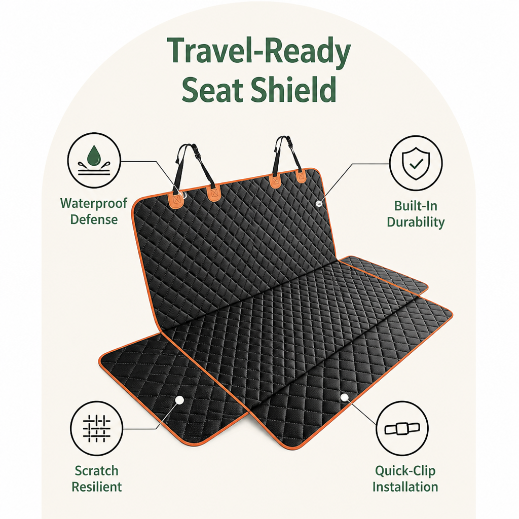 Ortekor Waterproof Hammock Dog Car Seat Cover (Machine-Washable)