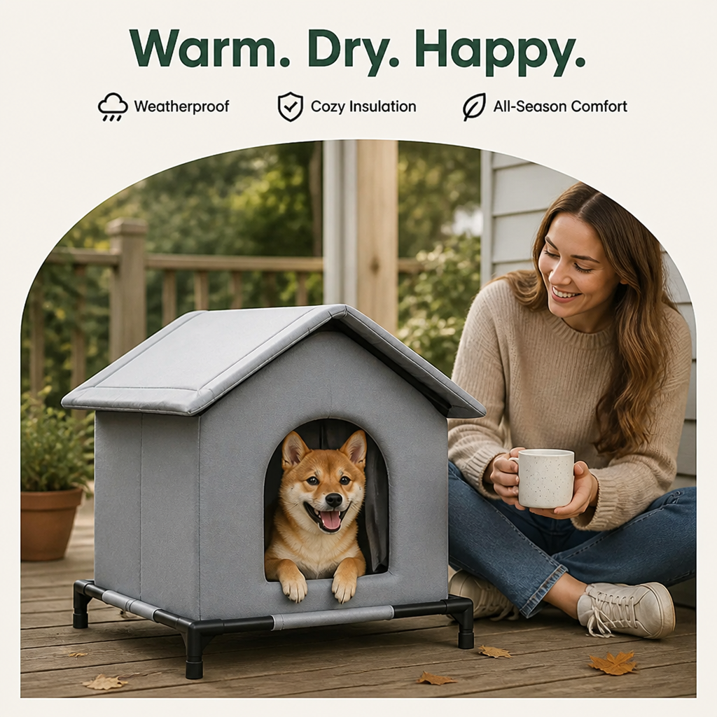 Ortekor Waterproof Insulated Elevated Outdoor Pet House