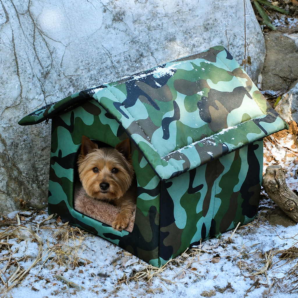 Ortekor Waterproof Oxford Fabric Foldable Outdoor Cat House (Removable Cushion)