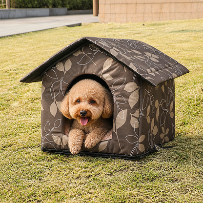 Ortekor Waterproof Oxford Fabric Foldable Outdoor Cat House (Removable Cushion)