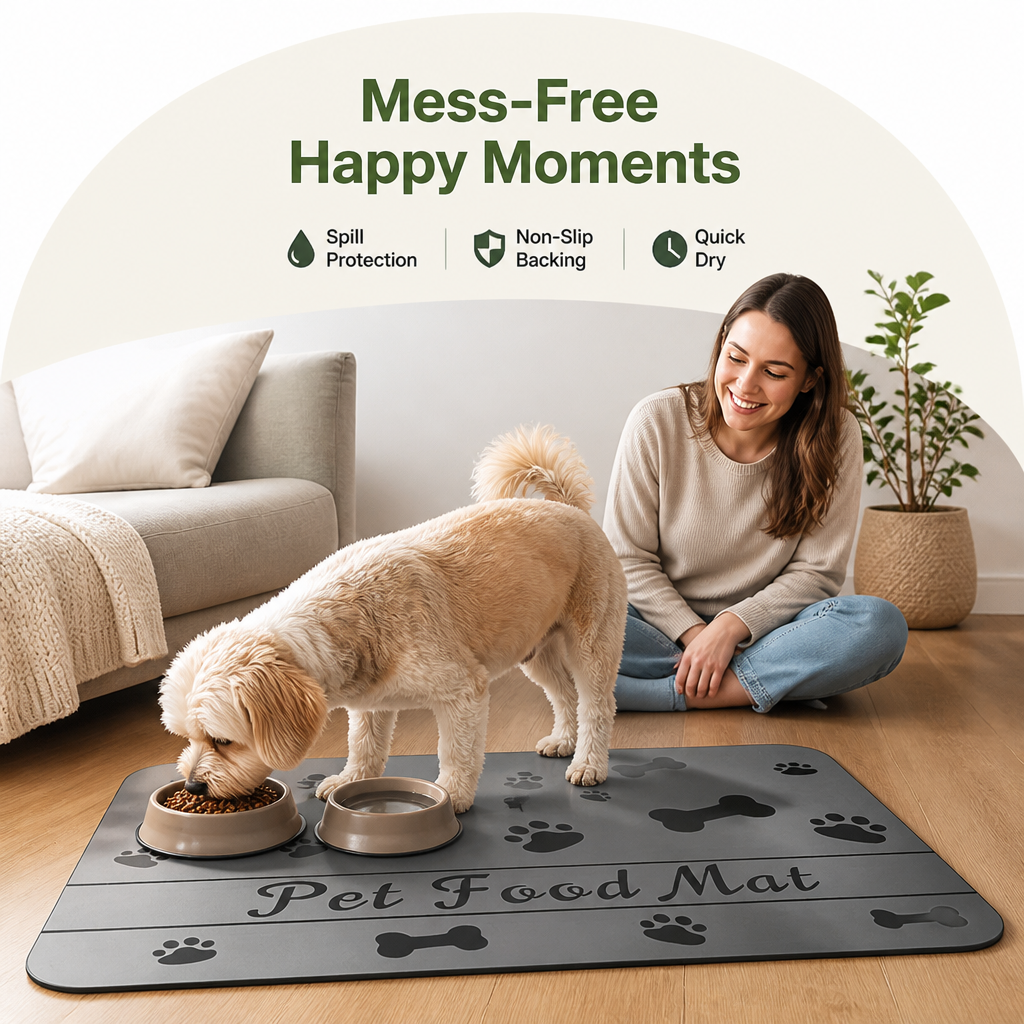 Ortekor Waterproof & Quick-Dry Nonslip Pet Feeding Mat