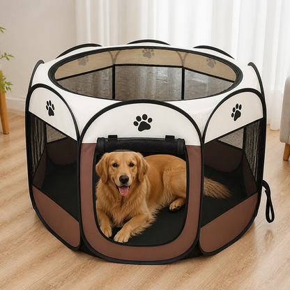Ortekor Waterproof & Scratch-Resistant Foldable Cat Playpen (Octagonal)