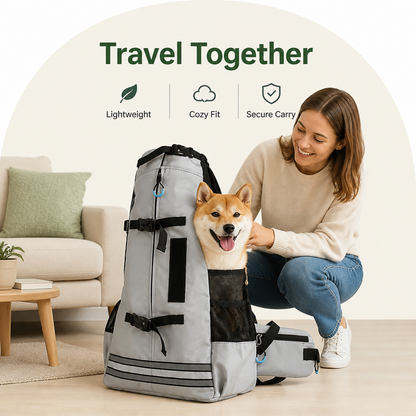 Ortekor Waterproof & Thickened Straps Dog Carrier Backpack (Medium Dogs)