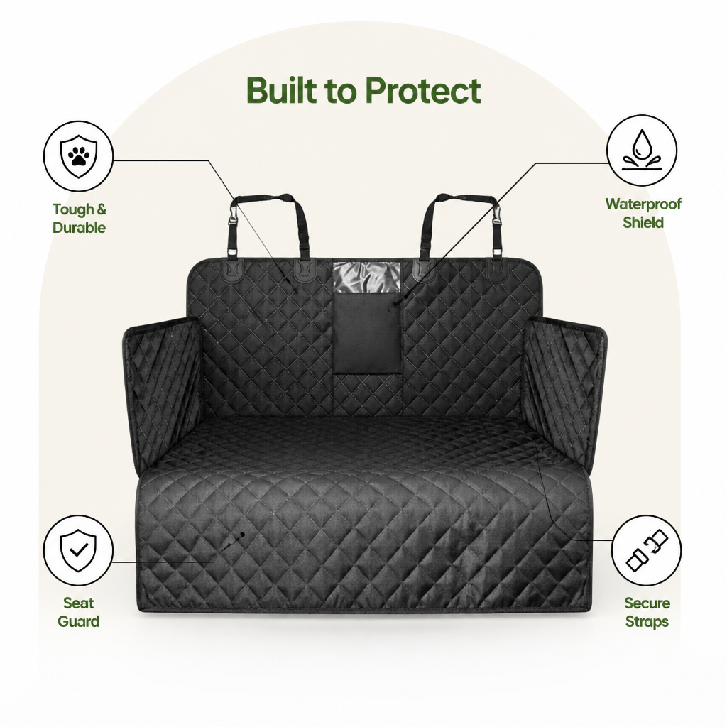 Ortekor Waterproof & Wear-Resistant Dog Car Seat Cover (Hammock)