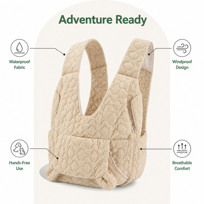 Ortekor Waterproof & Windproof Hands-Free Pet Carrier (Front Chest Backpack)