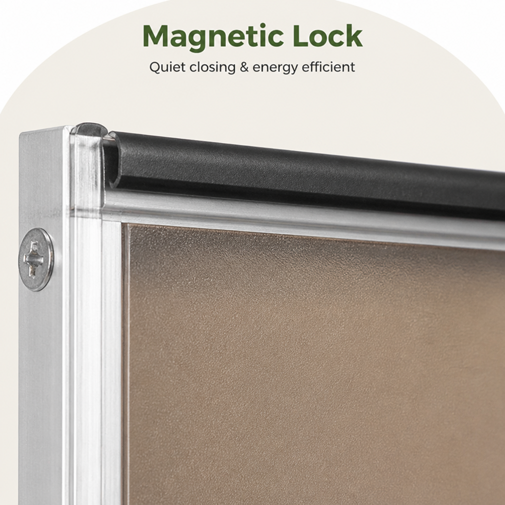 Ortekor Weatherproof Aluminum Frame & Magnetic Lock Pet Door (Fits 0.42–2 In Doors)
