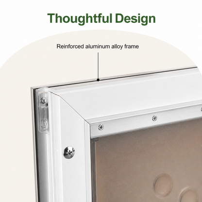 Ortekor Weatherproof Aluminum Frame & Magnetic Lock Pet Door (Fits 0.42–2 In Doors)