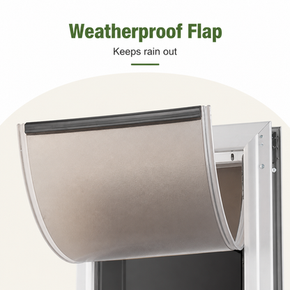 Ortekor Weatherproof Aluminum Frame & Magnetic Seal Pet Door (Locking Panel)