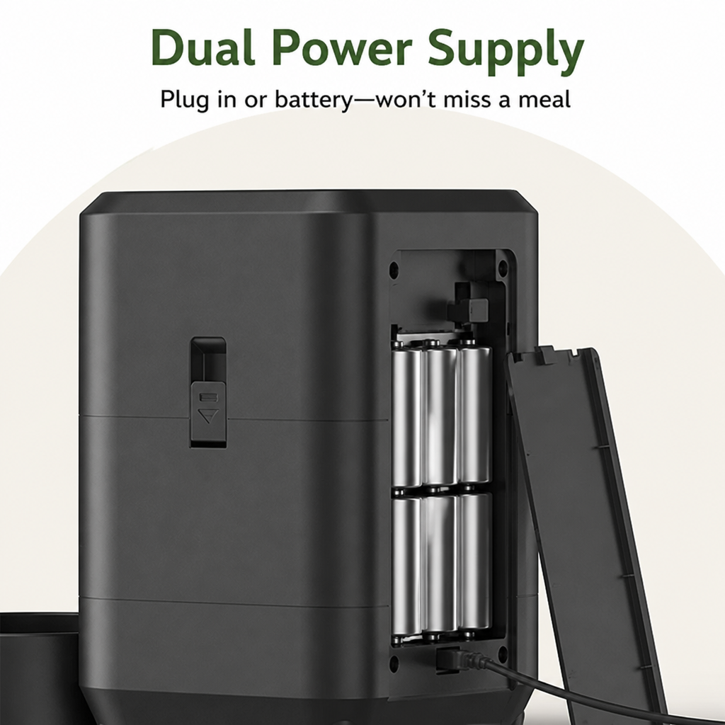 Ortekor Wi-Fi Smart & Dual Power Automatic Pet Feeder