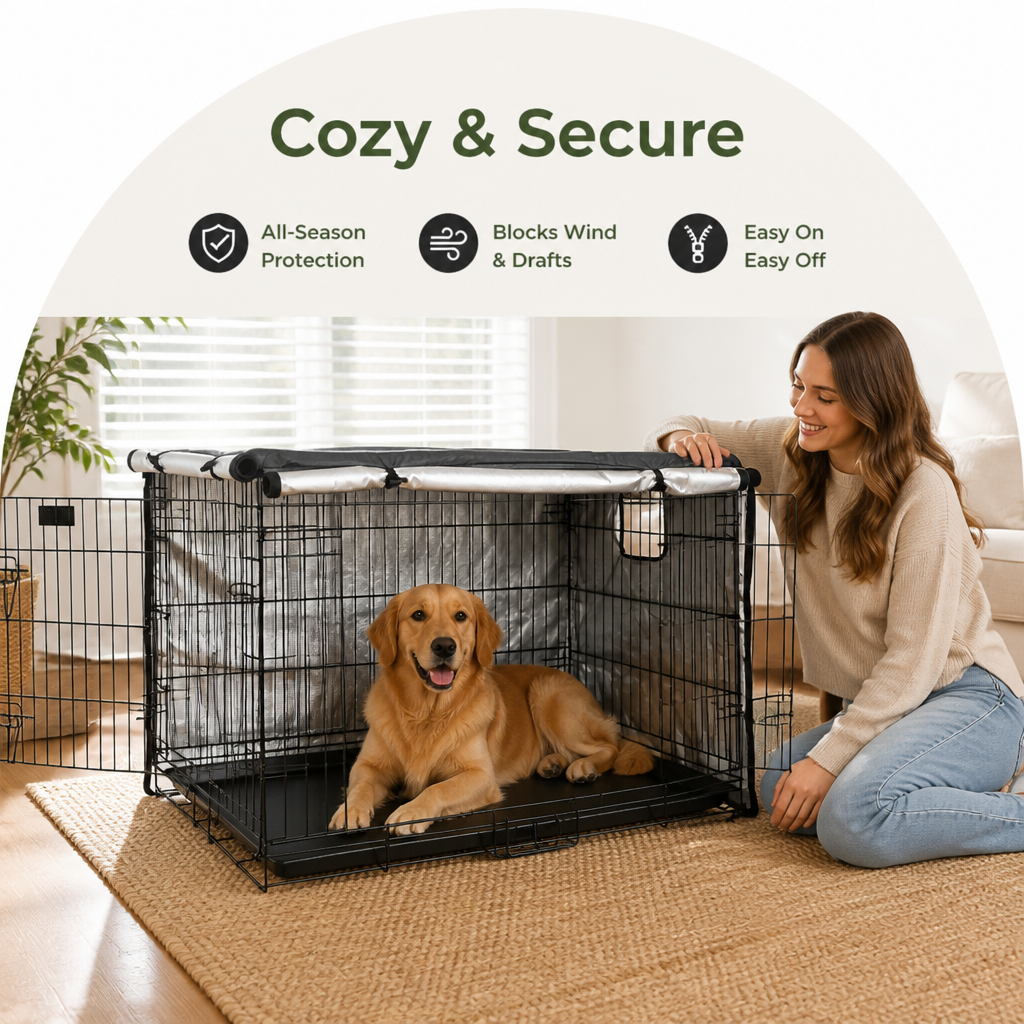 Ortekor Windproof Oxford & Two-Zip Doors Dog Crate Cover