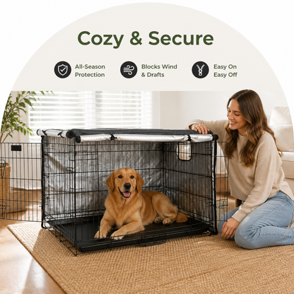 Ortekor Windproof Oxford & Two-Zip Doors Dog Crate Cover