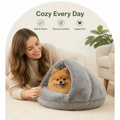 Ortekor Winter Warm Plush & Washable Cat & Small Dog Bed