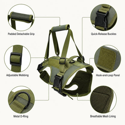 Full-Body Padded Dog Mobility Harness (Adjustable Lift Straps)