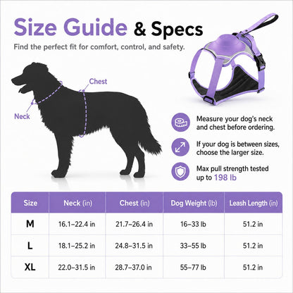 No-Pull Built-In Retractable Leash Dog Harness