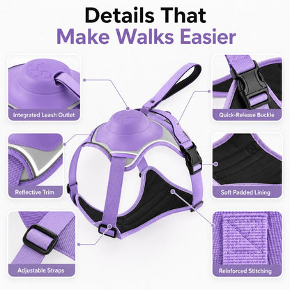 No-Pull Built-In Retractable Leash Dog Harness