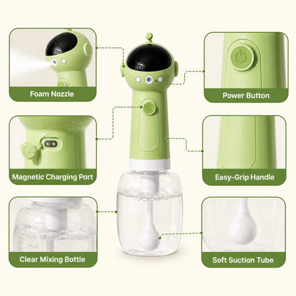 One-Press Dense Foam & Magnetic Rechargeable Dog Shampoo Foamer