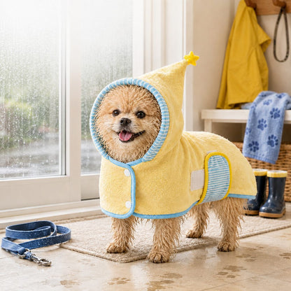 Quick-Dry Terry Hooded Pet Drying Robe