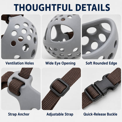 Short-Snouted Breathable Anti-Scavenging Dog Muzzle (Adjustable Straps)