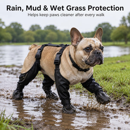 Stay-On Harness Water-Resistant & Anti-Slip Dog Boots