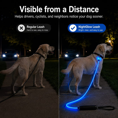 USB-Rechargeable LED Dog Leash (4.9 ft)