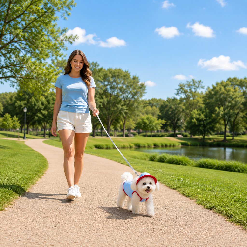 Ortekor Dog Cooling Vest and Sun Hat Set – Keep your dog cool and comfortable during hot summer walks.